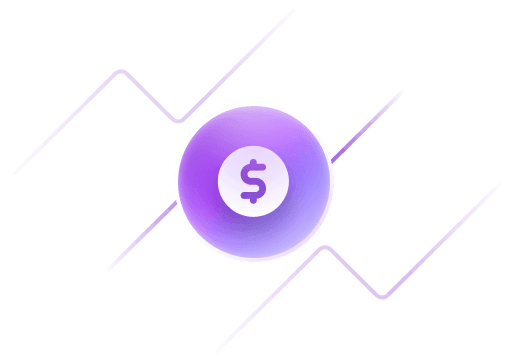 a website icon depicting a dollar sign in a circle and various lines in the background